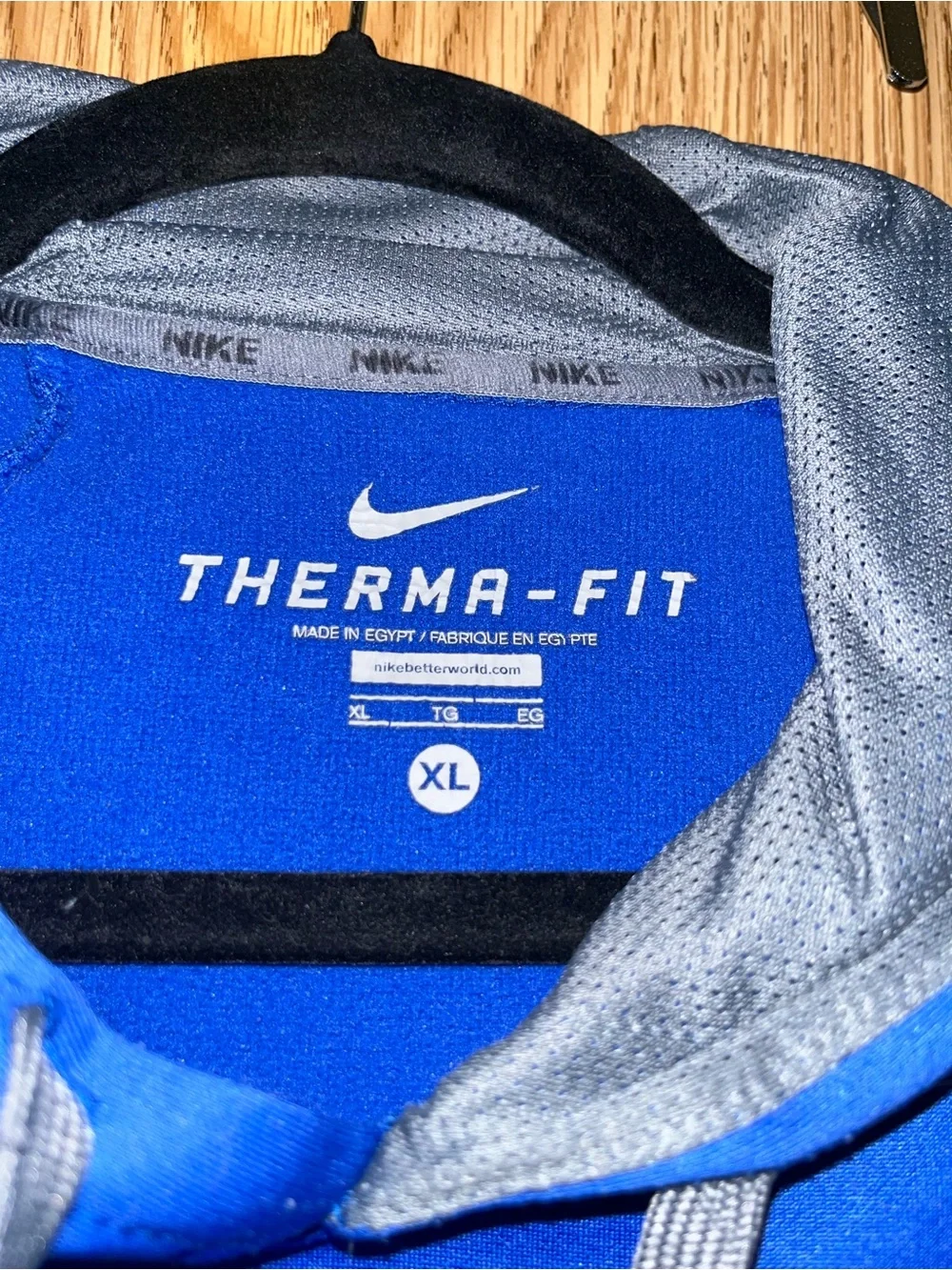 Nike Blue Therma-Fit Hoodie with Gray Trim